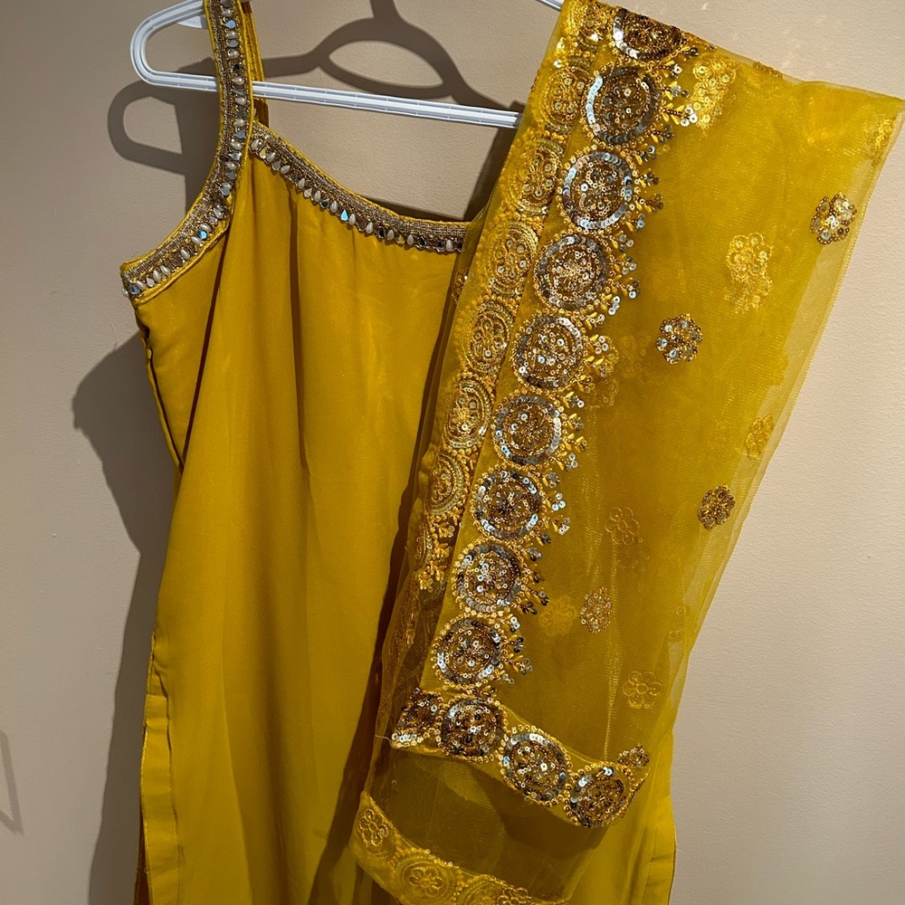 Chandan Fashion Indian Wedding Guest Suit for Women, Yellow, Super Comfortable